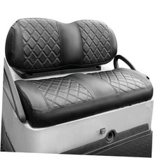 Golf Cart Vinyl Diamond Seat Covers kit, Fit Club Black and Black Stitching