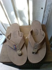 Rainbow Leather Women's 7 1/2- 8 1/2 Brown Sandals BeandNew With tags
