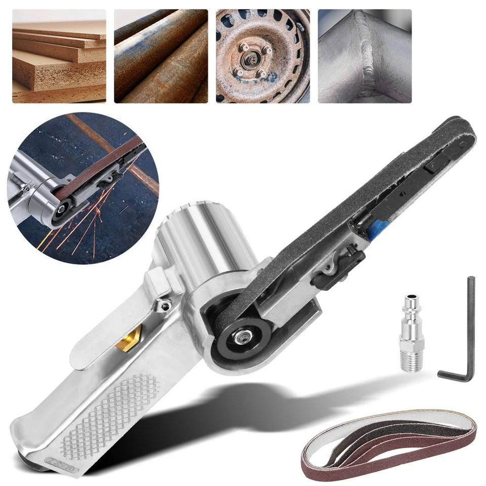 Druckluft Bandschleifer Fingerschleifer 10 mm Schleifbänder Druckluftschleifer - Bild 3 von 4