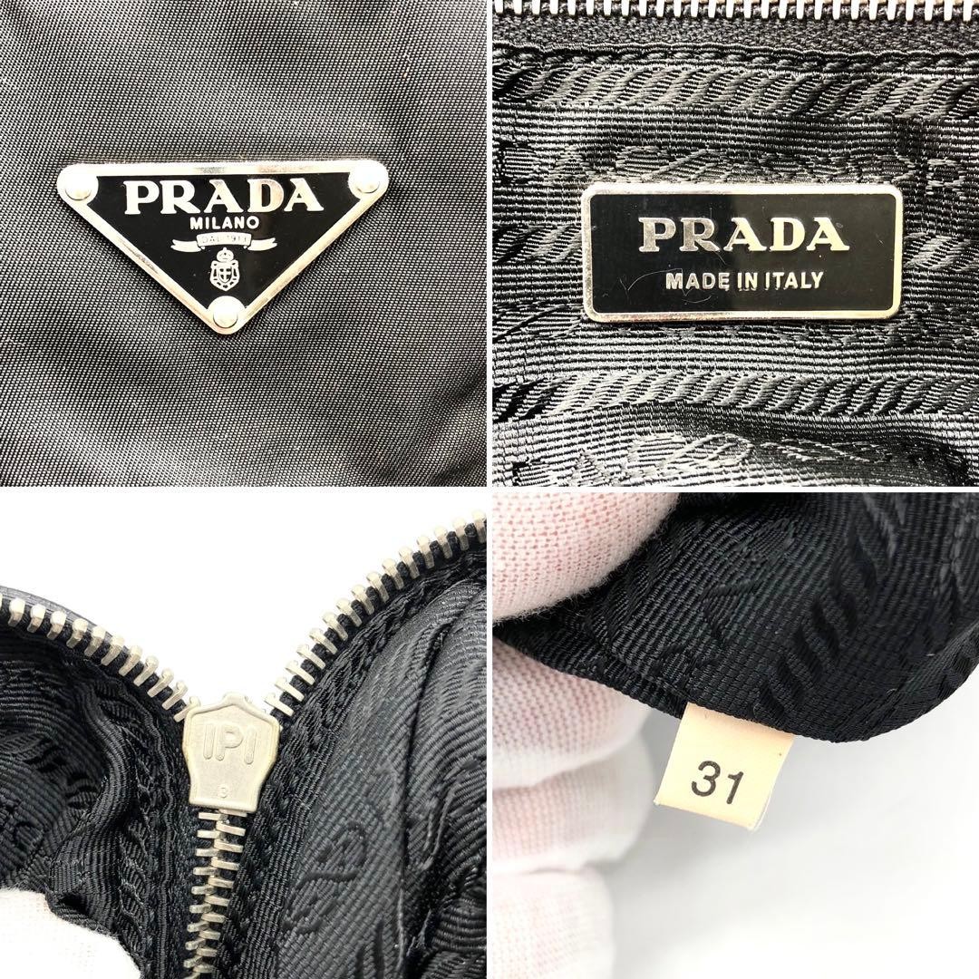 PRADA Boston Bag Triangle Logo Nylon Black Authentic thumbnail 12