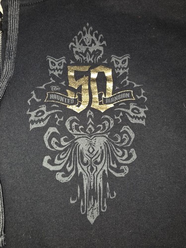 Disney Haunted Mansion 50th Anniversary Black Zip Up Jacket Size LG - Picture 3 of 7