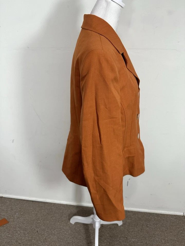 Jones Wear Women’s Orange Color Long Sleeve Jacket Size 14  - Image 3 of 4