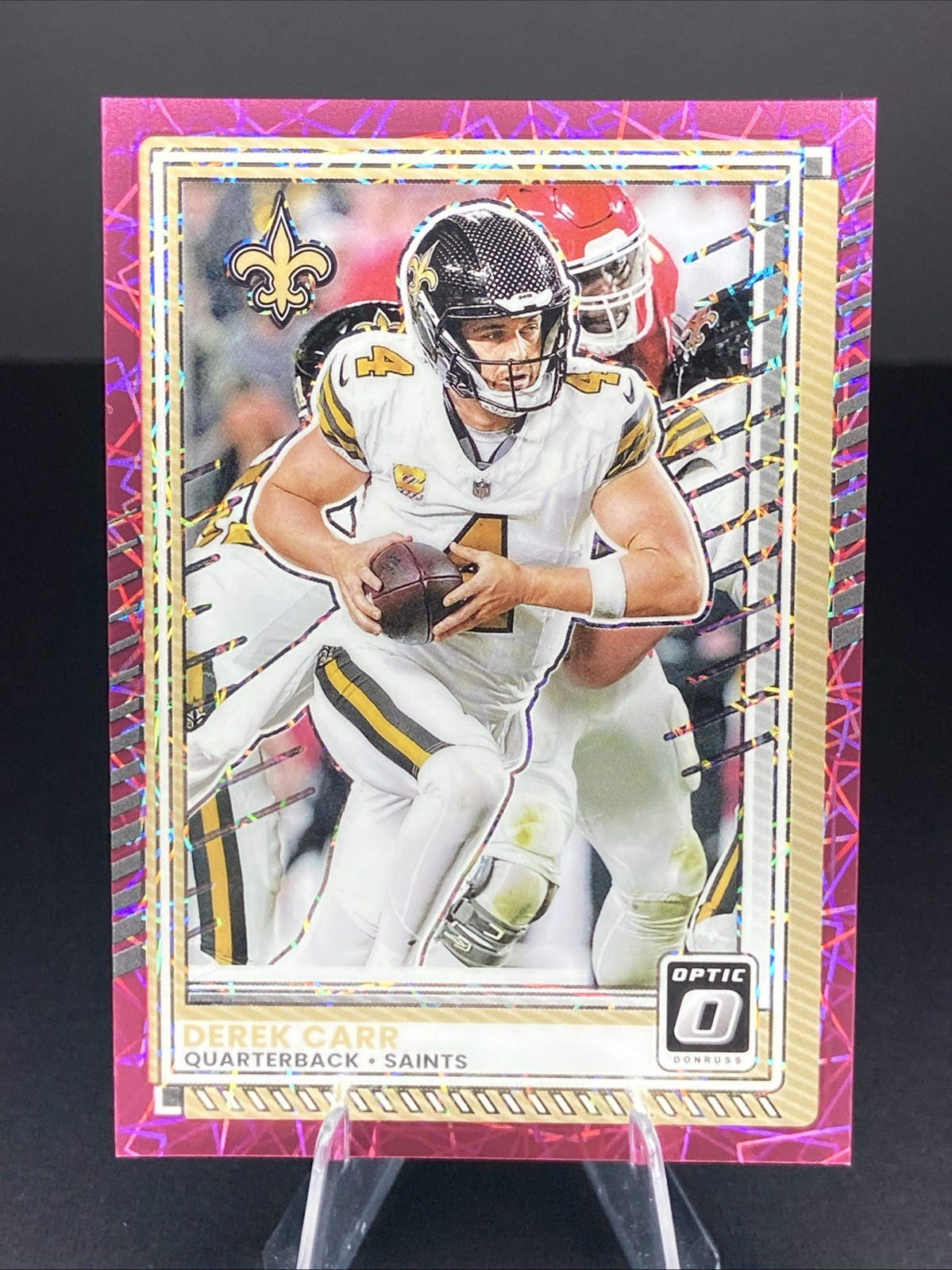 2025 Donruss Optic #53 Derek Carr Pink Velocity # 49/99 SP