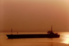 1991 Freighter off Grassendale Mersey Shipping Boat 35mm Original Slide Ref 2465