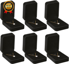 6 Pieces Velvet Jewelry Gift Boxes for Necklace Pendant Bracelet Ring Earring, J