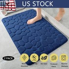 Memory Foam Bath Mat, Super Absorbent Machine Washable Cobblestone Rug （2pcs）