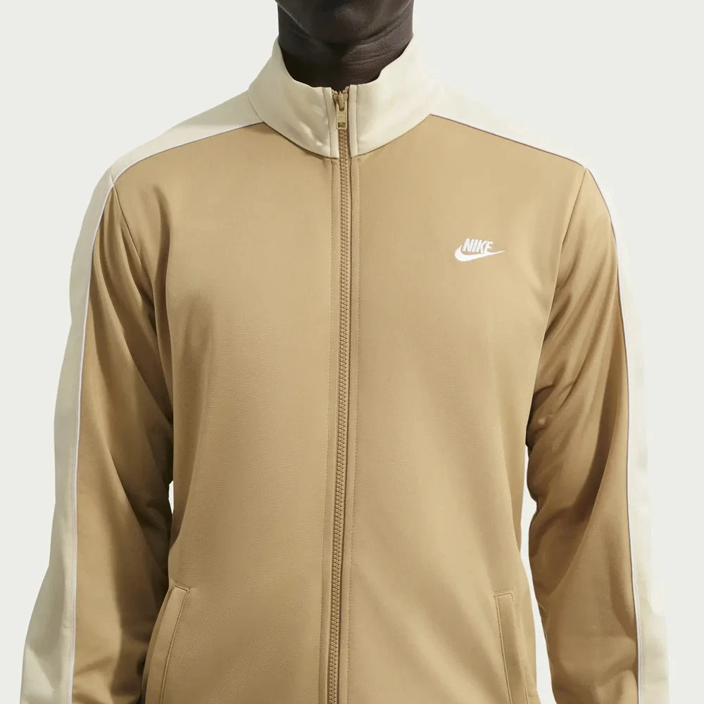 Nike Herren Trainingsanzug Komplett Beige Invernale Felpa Zip S M L XL Neu
