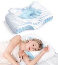 Osteo Cervical Pillow for Neck Standard High 24.5 16.5 5.2/4.1 inches , Blue