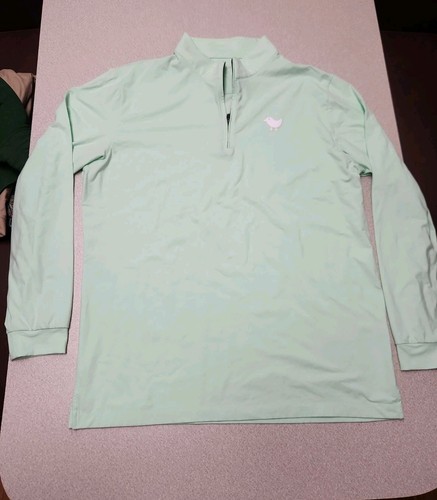 Bad Birdie Quarterzip Pullover Mens XL Mint Green Golf Pullover