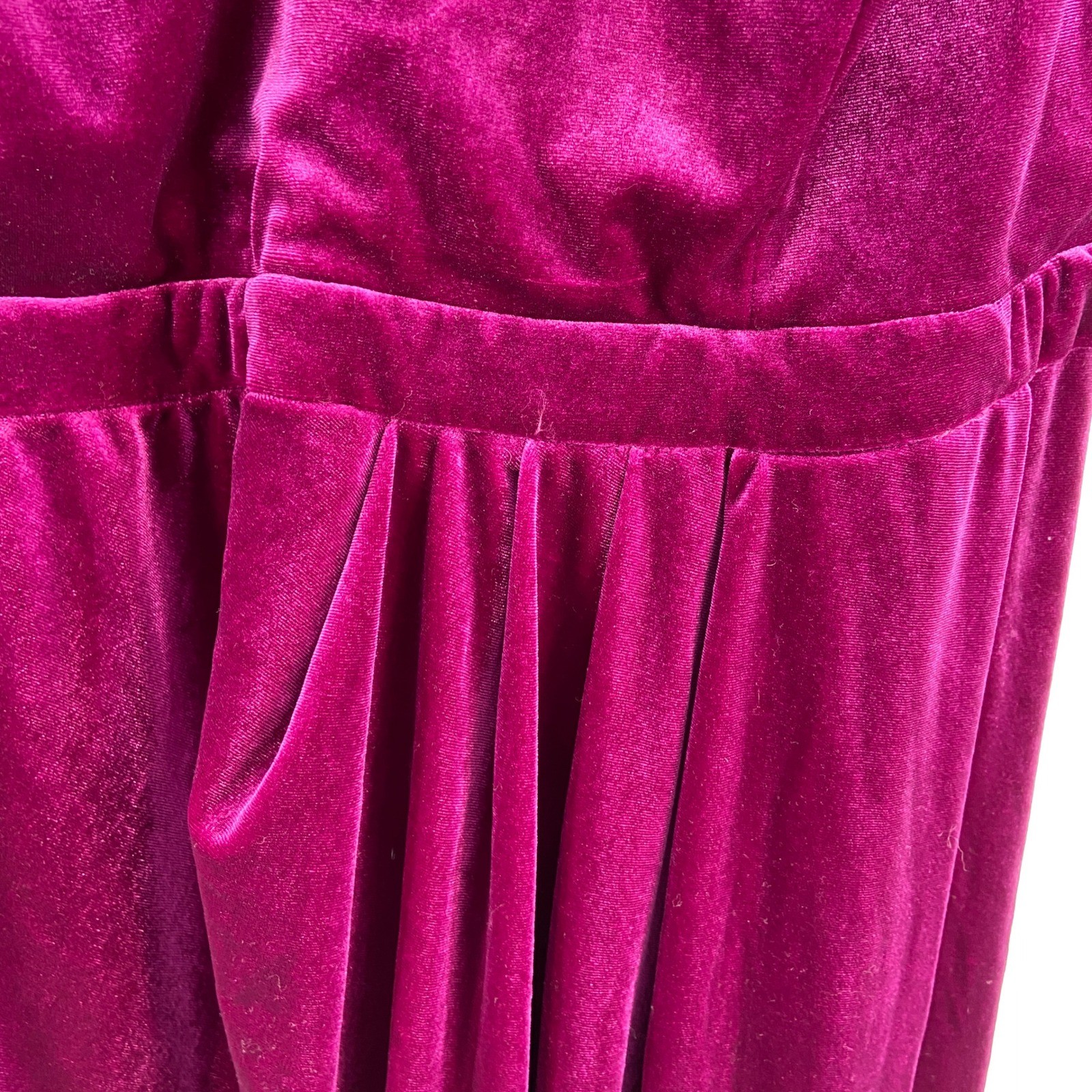 Nightway Magenta Stretch Velvet V Neck Faux Wrap Maxi Dress Womens 14W