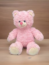 Build A Bear Pink Cuddles Plush 16" Teddy Bear Curly Swirl Fur Stuffed Cute