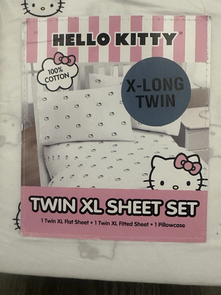 Juego de sábanas dobles extra largas de Hello Kitty Foto 2 de 4