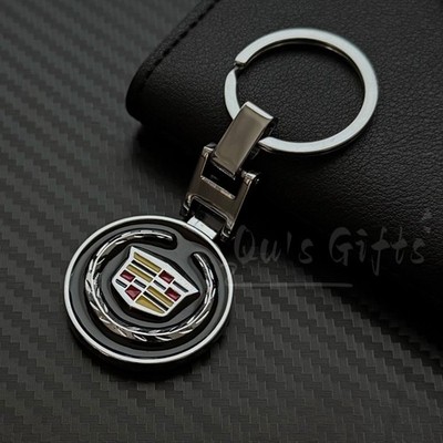 Double-Sided Metal Keychain for Cadillac   Premium Logo Key Ring