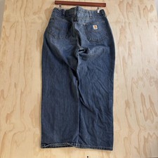 Carhartt Relaxed Fit Jeans Mens 38x30 Medium Wash Blue Denim Straight Workwear