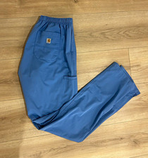 Carhartt Force Blue Solid Medical Scrub Pants XS Drawstring Elastic Waist