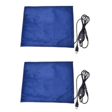 2pcs Pet USB Electric Blanket Waterproof Constant Temperature Heating Pad Blue