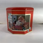 Vintage Collectible Coca-Cola Coke Christmas Holiday Santa Small Tin Box