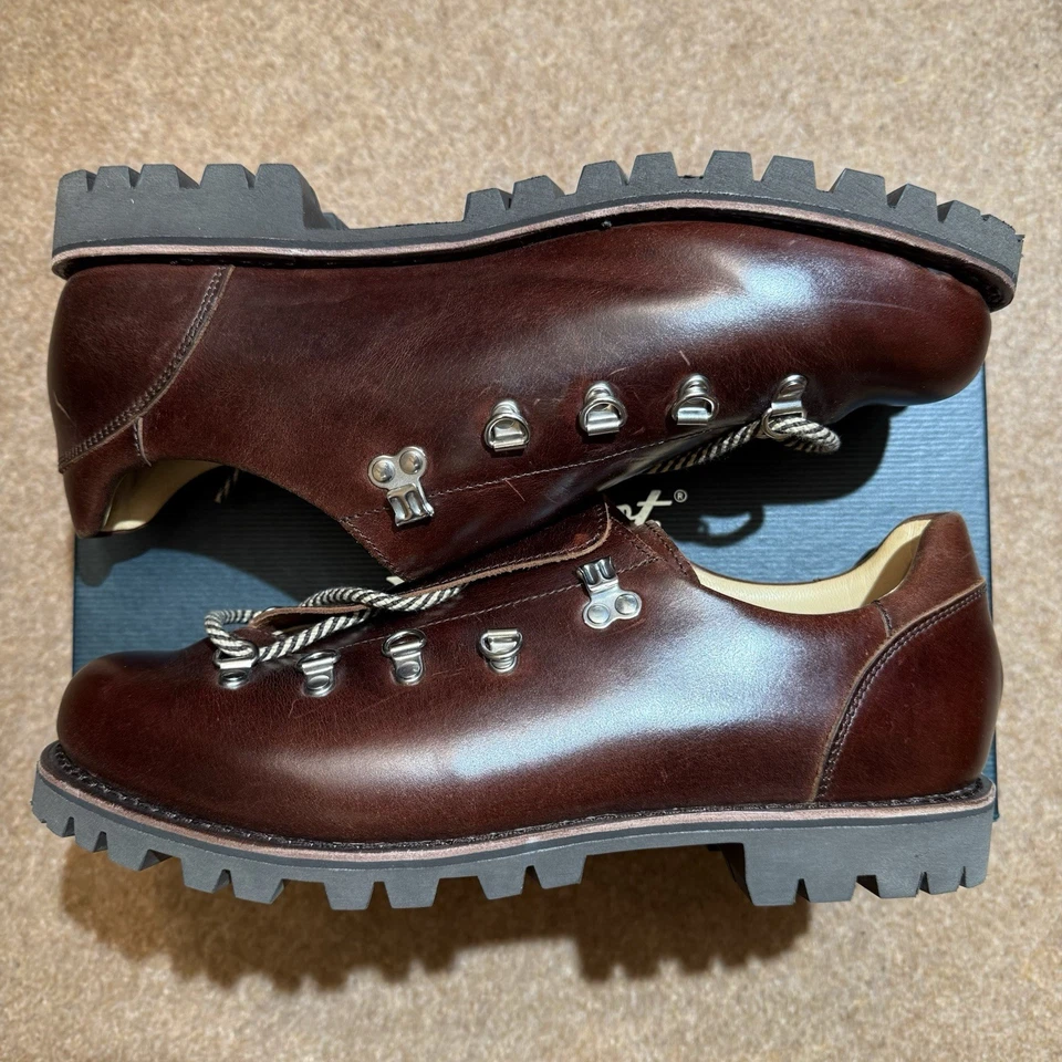 Paraboot Clusaz Marron Lisse Brown UK 11 US 12 EUR 45 nuovo con etichette - Immagine 4 di 4