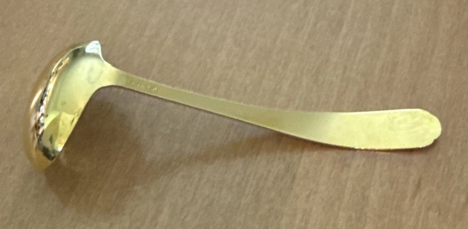 Позолоченная сервировочная ложка/ложка для сахара 14 карат длиной 4 1/4 дюйма - Изображение 3 из 4