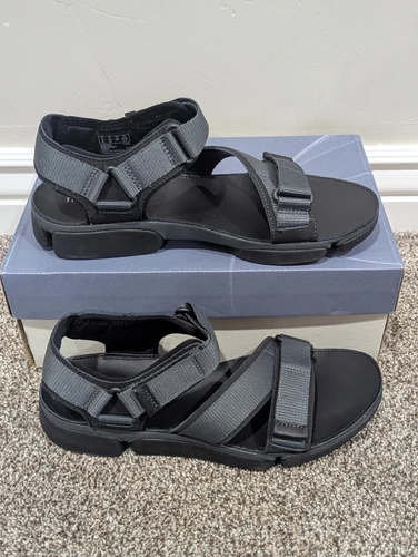 Sandali uomo Clarks Tri Cove Sun neri sportivi con cinturino regolabile taglia 10