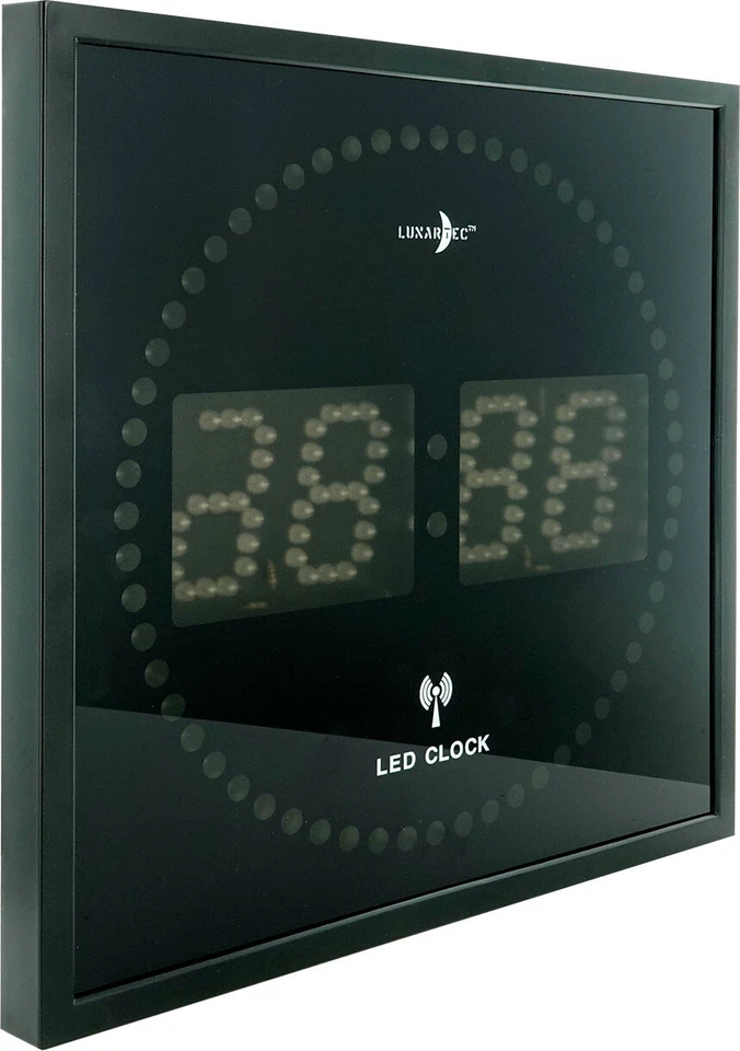 Horloge digitale murale radiopilotée avec 170 LED - Rouge - Lunartec - Photo 3/3