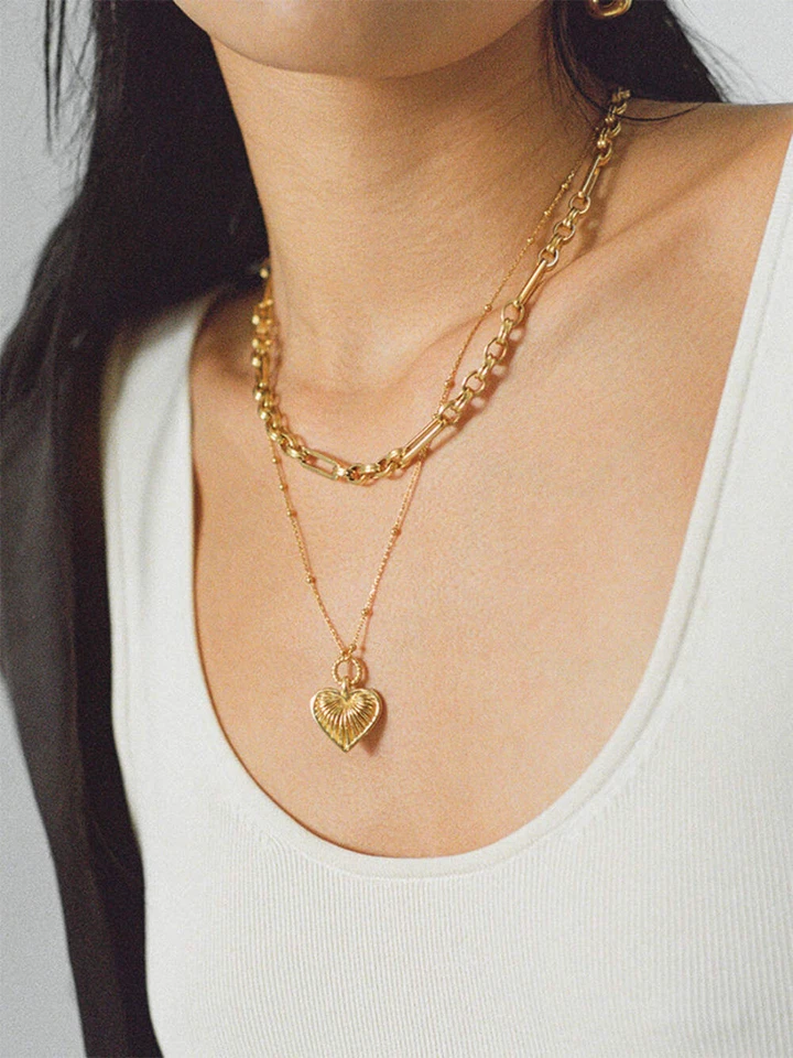 Золотое ожерелье Barbie из фильма, ювелирные изделия Morgot Robbie, позолоченное сердце - Изображение 2 из 3