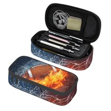 Boys Pencil Box with Football Pattern Cool Sports Pencil Case Large Capacity ...