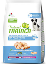 Trainer Natural Cibo per Cani Medium Puppy and Junior, Pollo, 3 Kg