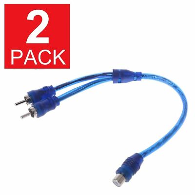 7'' RCA Audio Jack Cable Y Splitter Adapter 1 Female to 2 Male Plug 2 Pcs