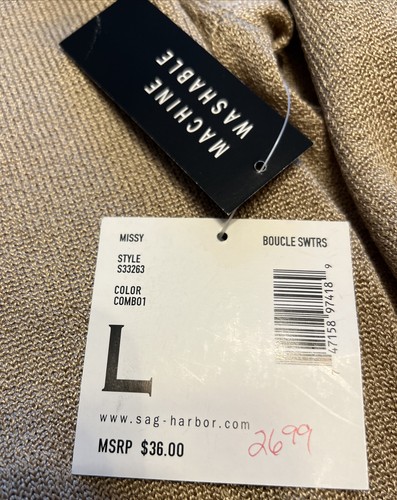 Women's SAG HARBOR Acrylic, Rayon, Nylon Sweater Striped Size Large - Picture 5 of 5