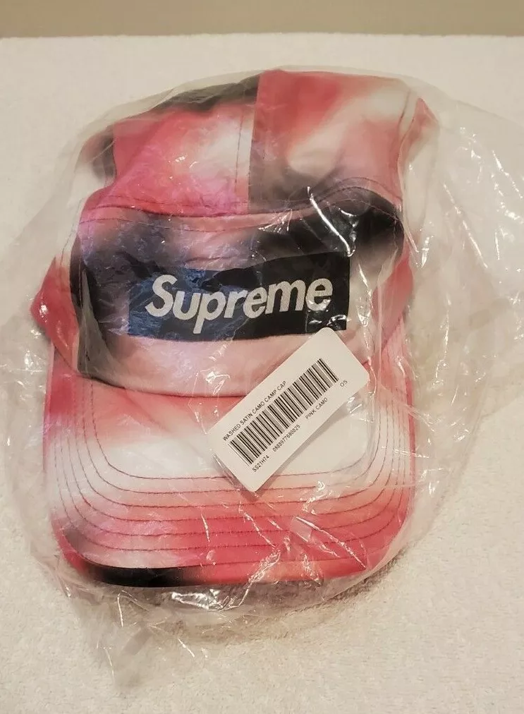 Casquette de camp camouflage rose satiné lavé Supreme Box SS21H74 jamais portée comme neuf