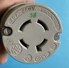 *USED* H & H-ARROW HART-TURN & PULL-FEMALE PLUG-20A, 250V-FREE SHIPPING*