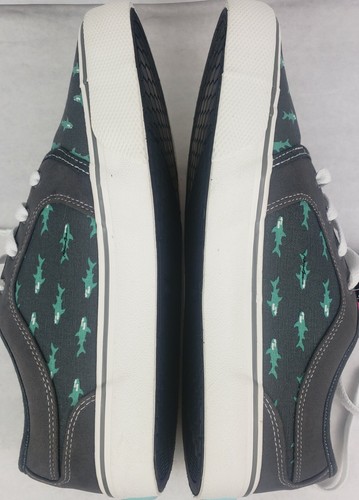 Brandneu Maui & Söhne Herren Shoessharks Design Niedrig Turnschuhe Schnürschuhe Größe 8,5 - Bild 6 von 7