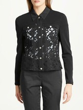 Marc Cain Black Lace Jacket Blazer N3 Size Uk 12 Rrp £315