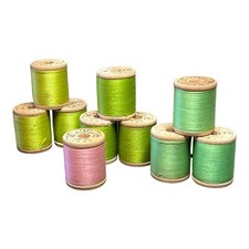 Antique Belding Corticelli Mercerized Cotton Thread 125 yds 10 Wood Spools