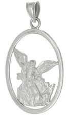 Sterling Silver St Michael Necklace Pendant New Item Archangel Saint Michael