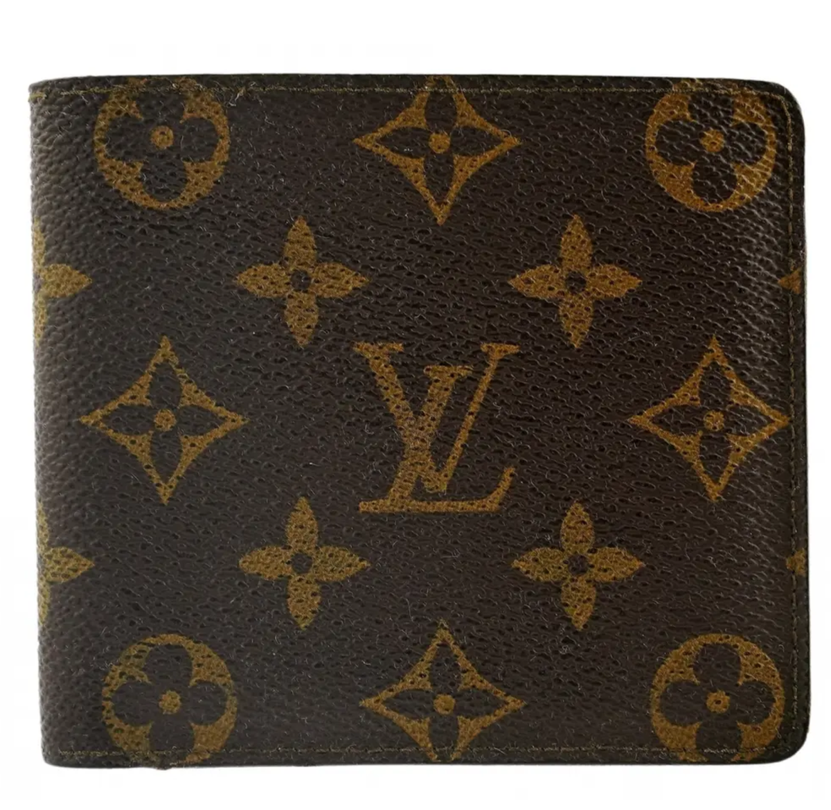 Authentic 1980s LOUIS VUITTON Monogram Canvas Leather Marco Bifold