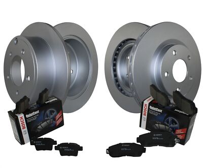 Front & Rear Brake Kit Disc Rotors Bosch Ceramic Pad For Caliber Compass Patriot