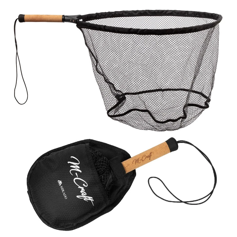 Angelkescher LANDING NET Kescher Angeln - M-CRAFT 47/40cm - Faltbar - Spinnen