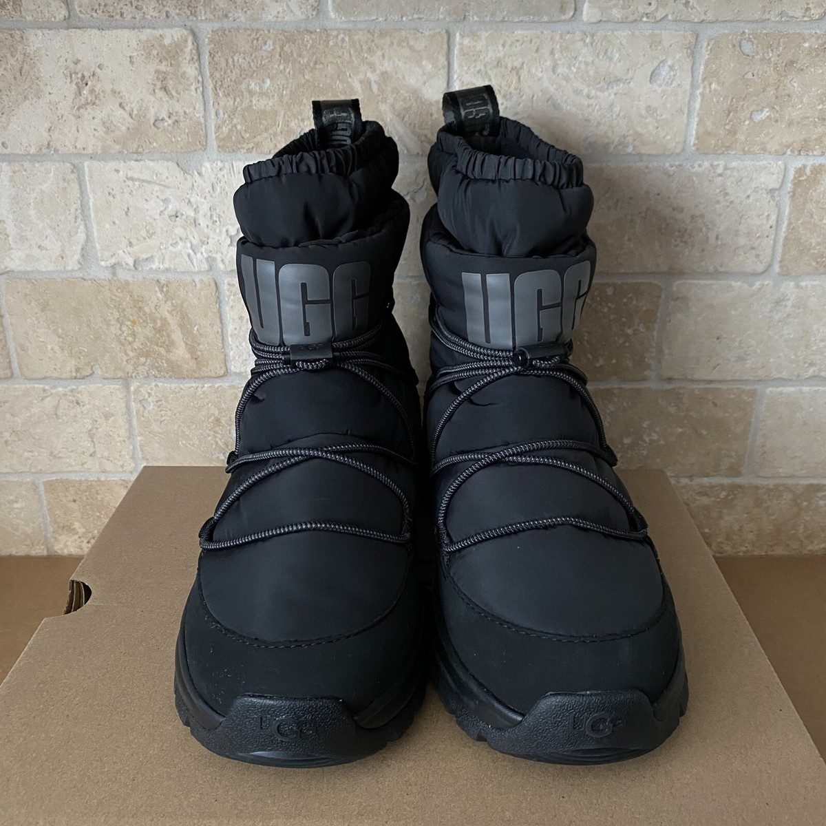 UGG YOSE PUFFER MID BLACK WATERPROOF SHORT SNOW BOOTS WOMEN SIZE