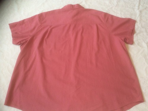Kings' Court BIG Short Sleeve CORAL Button Down LINEN COTTON Dress Shirt 4XL - Picture 8 of 11