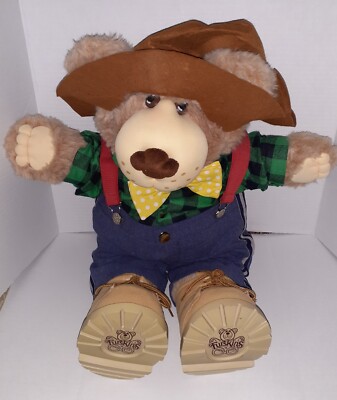 Farrell Furskins Xavier Roberts Postmaster 1984 Vintage 24'' Green Plaid Flannel 