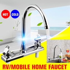 RV / Mobile Home Motor Vehicle Kitchen Sink Faucet Stainless Steel Finish Kit US