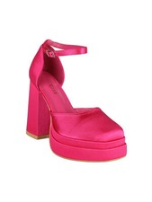 Dame Rose Decolletè donna effetto raso con tacco e plateau