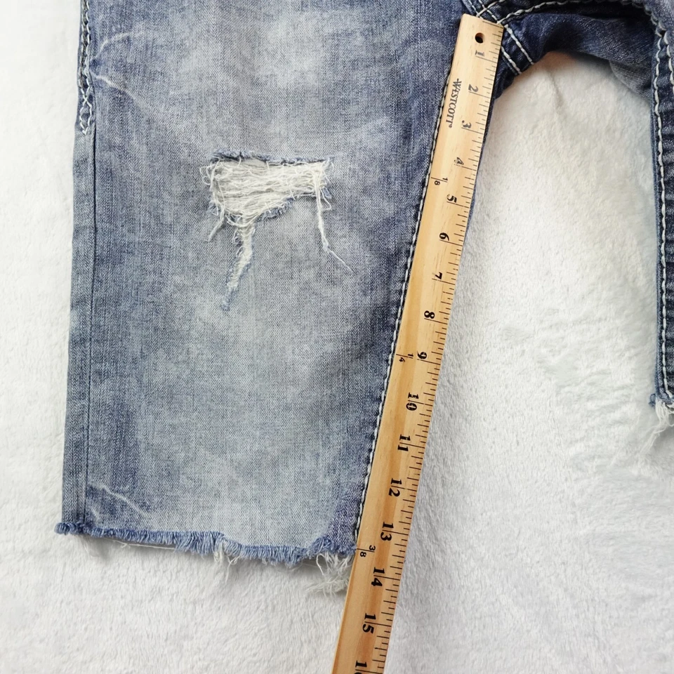 Pantalones Cortos Rock Revival Para Hombre 34 Rylance Denim Desgastado Jean Rasgado Corte Foto 2 de 4