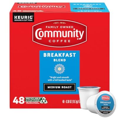 Community Coffee Breakfast Blend Medium Roast Single-Serve Keurig K-Cup Pods ...