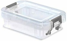 Whitefurze Allstore Storage Box Houseware Container With Silver Clamp 0.1L Clear