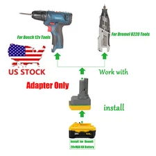 1x Adapter for DeWalt 20v  MAX XR Batteries To for Dremel 12v & Bosch 12v Tools