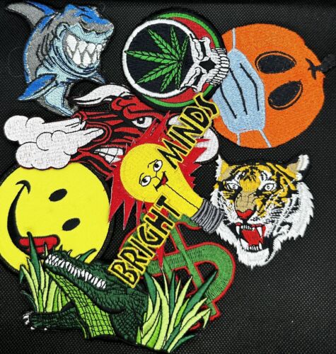 6 Weed Patches Random Iron-On Patch Fashion Embroidered Clothing Badge - Picture 2 of 2