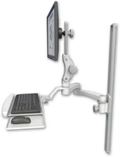 Healthcare/Dental Office–Ultra 550 Mount w/Bent Keyboard Tray+20" Double-Arm-ICW